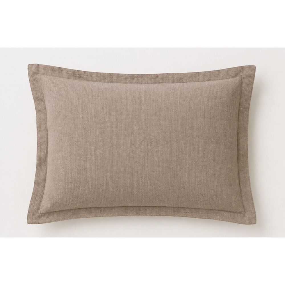 Pottery Barn Belgian Linen Standard Pillow Sham Taupe Textured Cover 26x20